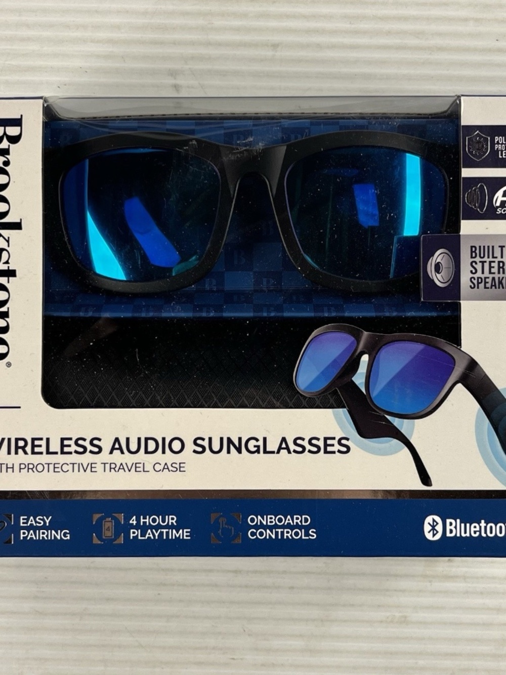Brookstone Wireless Bluetooth Polarized Audio Smart Sunglasses – NEW w/ Case
